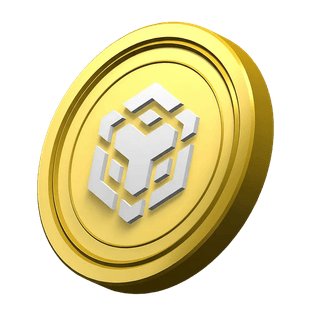 BNB Coin von Binance als schmückendes Detail im Abschnitt zum Vertrauen der Community