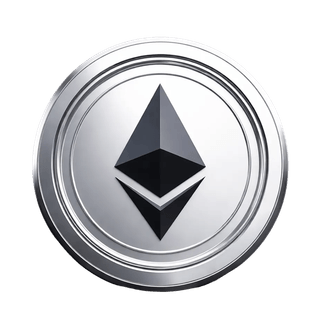 schwebendes Grafikelement in Form einer Ethereum-ETH-Kryptowährungsmünze