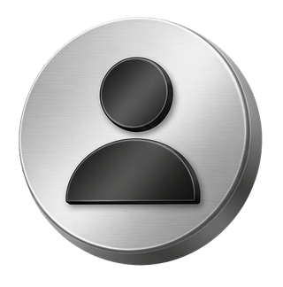 Dekoratives Silber-3D-Benutzeravatar-Icon auf der FAQ-Seite